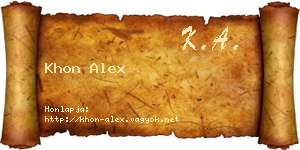 Khon Alex névjegykártya
